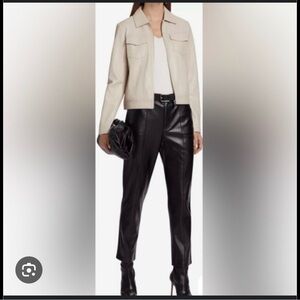$395 ELIE TAHARI Zinc Vegan Leather Jacket. NWT